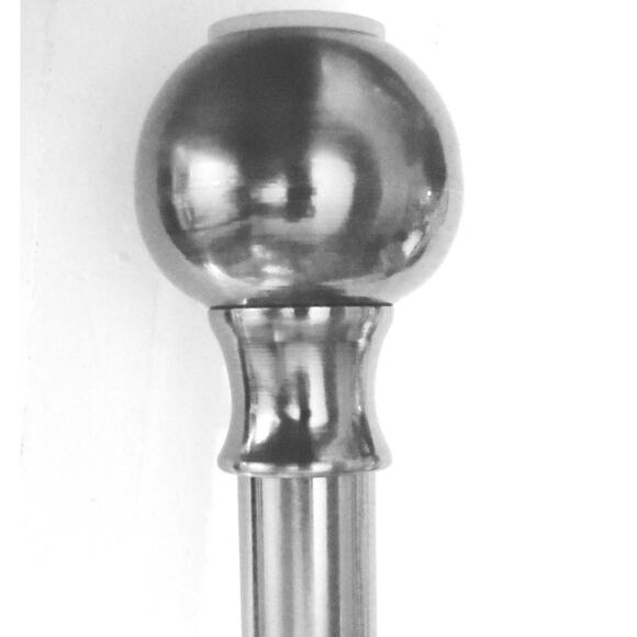 Tension Shower Curtain Rod 42-72" Silver Pewter Sphere Decorative Splash New Box - Picture 6 of 6